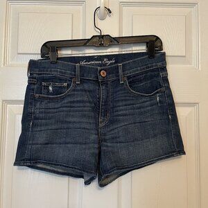 American Eagle Outfitters Women's Jean Shorts Sz. 10 Mid Rise 3" INSM Y2K
